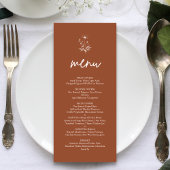 Rustieke Wildflower Terracotta Boho Wedding Menu