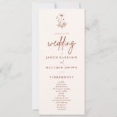 Rustieke Wildflower Terracotta Boho Wedding Progra (Voorkant)