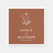 Rustieke Wildflower Terracotta Boho Wedding Servet (Voorkant)