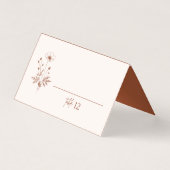 Rustieke Wildflower Terracotta Wedding Place Card Kaart (Voorkant)
