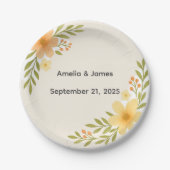 Rustieke Wildflower Trouwpapier Borden Papieren Bordje (Voorkant)