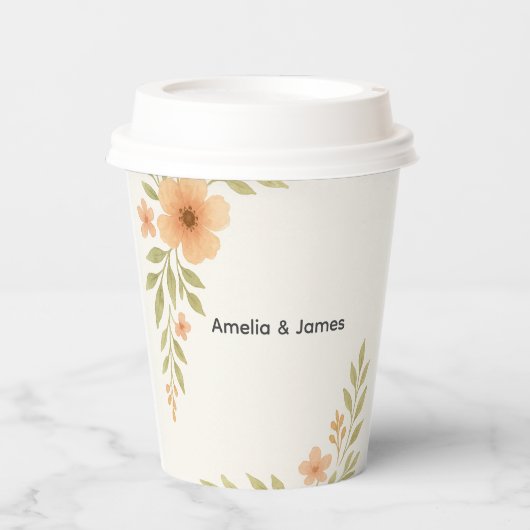 Rustieke Wildflower Trouwpapier Cups Papieren Bekers (Voorkant)