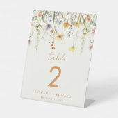 Rustieke Wildflower Trouwtafel nummer Reclamebord Met Voetstuk (Voorkant)