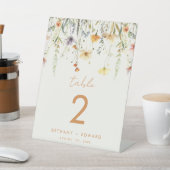 Rustieke Wildflower Trouwtafel nummer Reclamebord Met Voetstuk (Insitu)