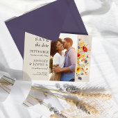 Rustieke Wildflower Verticale foto Bloemen Bruilof Save The Date