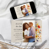 Rustieke Wildflower Verticale foto Bloemen Bruilof Save The Date