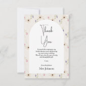 Rustieke Wildflower Vrijgezellenfeest Dank u kaart (Achterkant)