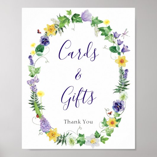 Rustieke Wildflower Vrijgezellenfeest Kaarten Cade Poster (Voorkant)