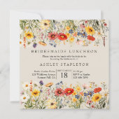 Rustieke Wildflower Warme Bloemen Bruidsmeisjes Lu Kaart (Voorkant)