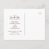 Rustieke Wildflower Waterverf Bewaar de datum Brui Aankondigingskaart (Achterkant)