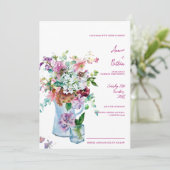 Rustieke Wildflower Waterverf Bloemen Huwelijk Kaart (Staand voorkant)