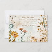 Rustieke Wildflower Waterverf bruiloft Bedankkaart (Voorkant)