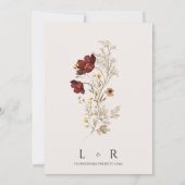 Rustieke Wildflower Waterverf bruiloft uitnodiging (Achterkant)