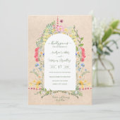 Rustieke Wildflower Waterverven Kaart (Staand voorkant)