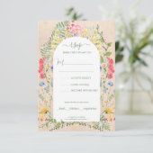 Rustieke Wildflower Waterverven RSVP Kaart (Staand voorkant)