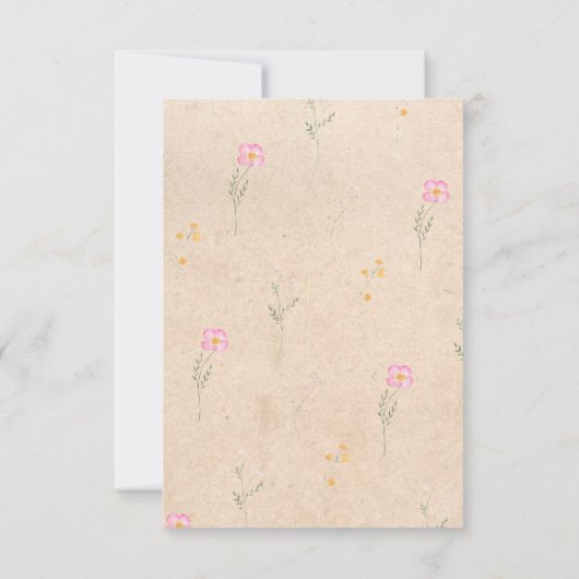 Rustieke Wildflower Waterverven RSVP Kaart (Achterkant)