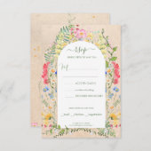 Rustieke Wildflower Waterverven RSVP Kaart (Voorkant / Achterkant)