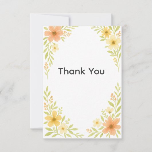Rustieke Wildflower Wedding Bedankt Card (Voorkant)