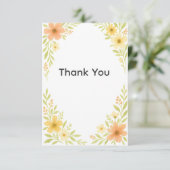 Rustieke Wildflower Wedding Bedankt Card (Staand voorkant)