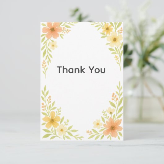 Rustieke Wildflower Wedding Bedankt Card (Staand voorkant)