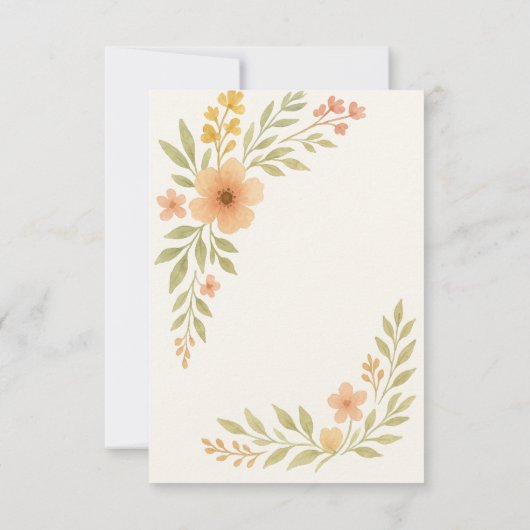 Rustieke Wildflower Wedding Bedankt Card (Achterkant)
