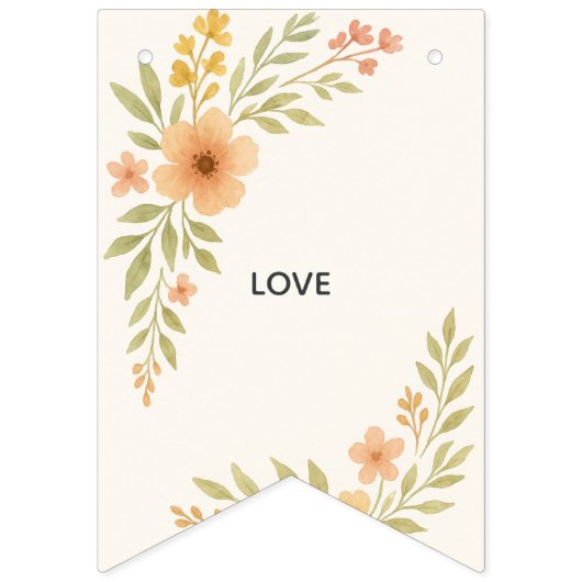 Rustieke Wildflower Wedding Bunting Flags Vlaggetjes (Eerste vlag)