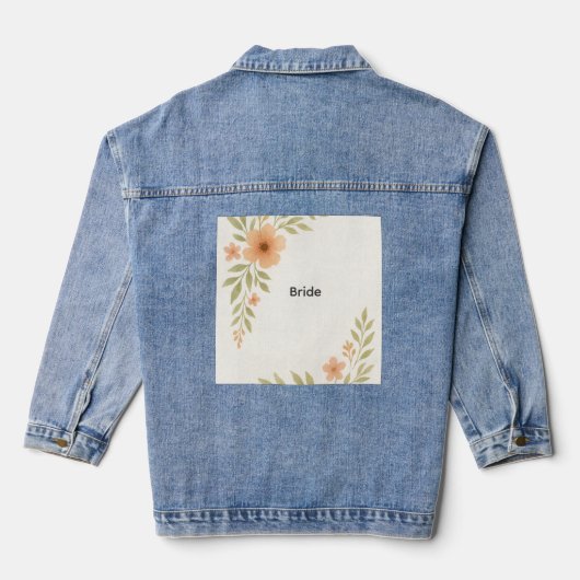 Rustieke Wildflower Wedding Denim Jacket (Achterkant)