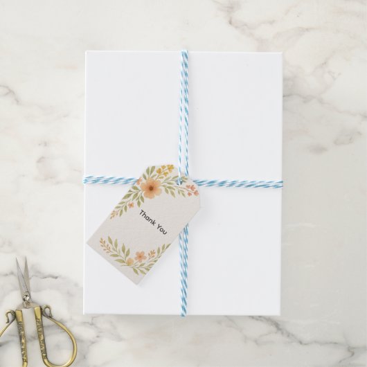 Rustieke Wildflower Wedding Favoriete Label Cadeaulabel (Met Touw)