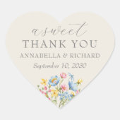 Rustieke Wildflower Wedding Heart Sticker (Voorkant)