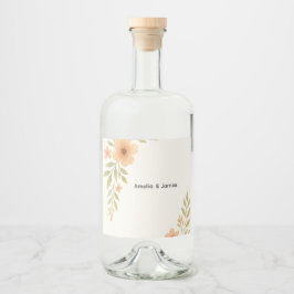 Rustieke Wildflower Wedding Liquor Bottle Labels Likeurfles Etiket