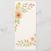 Rustieke Wildflower Wedding Menu (Achterkant)