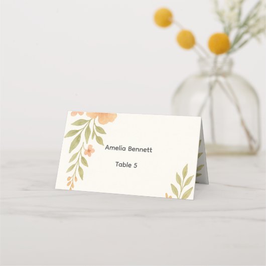 Rustieke Wildflower Wedding Place Card Plaatskaartje (Voorkant)