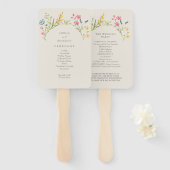 Rustieke Wildflower Wedding Program Hand Fan Handwaaier (Voorkant en achterkant)