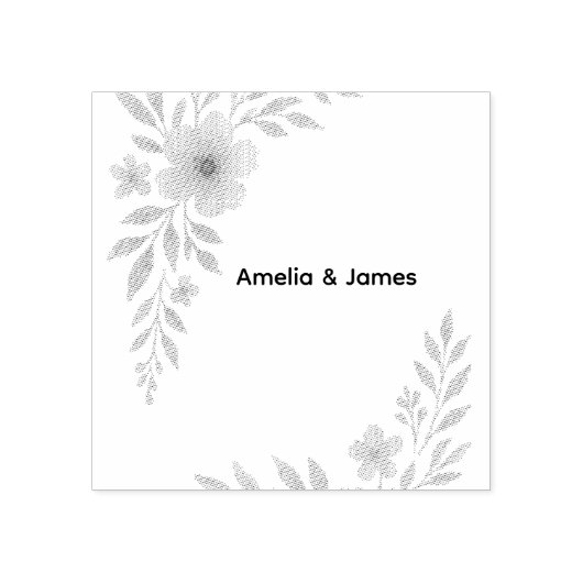Rustieke Wildflower Wedding Rubber Stamp Rubberstempel (Afrduk)