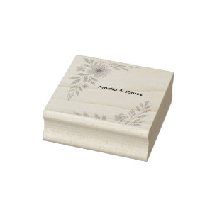 Rustieke Wildflower Wedding Rubber Stamp Rubberstempel