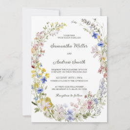 Rustieke Wildflower Wedding Sjabloon Kaart