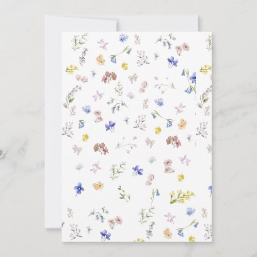 Rustieke Wildflower Wedding Sjabloon Kaart (Achterkant)