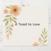 Rustieke Wildflower Wedding Wijnfles Label Sparkling Wijnetiket (Enkel label)