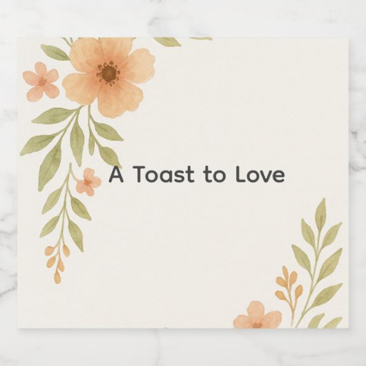 Rustieke Wildflower Wedding Wijnfles Label Sparkling Wijnetiket (Enkel label)