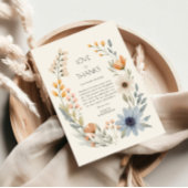 Rustieke Wildflower Wreath Garden Wedding Bedankkaart