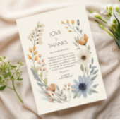 Rustieke Wildflower Wreath Garden Wedding Bedankkaart