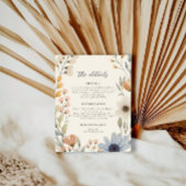 Rustieke Wildflower Wreath Garden Wedding Informatiekaartje