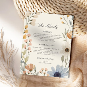 Rustieke Wildflower Wreath Garden Wedding Informatiekaartje