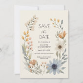 Rustieke Wildflower Wreath Wedding Save The Date Kaart (Voorkant)