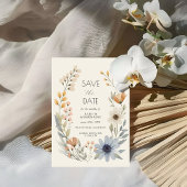Rustieke Wildflower Wreath Wedding Save The Date Kaart