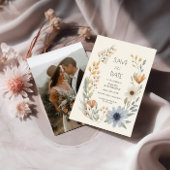 Rustieke Wildflower Wreath Wedding Save The Date Kaart