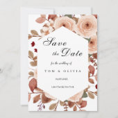 Rustieke Wildflowers Bewaar de datum met foto Kaart (Voorkant)