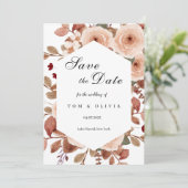 Rustieke Wildflowers Bewaar de datum met foto Kaart (Staand voorkant)