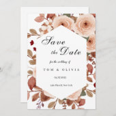 Rustieke Wildflowers Bewaar de datum met foto Kaart (Voorkant / Achterkant)