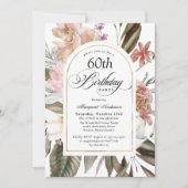 Rustieke Wildflowers Bloemen 60e verjaardag Kaart (Voorkant)